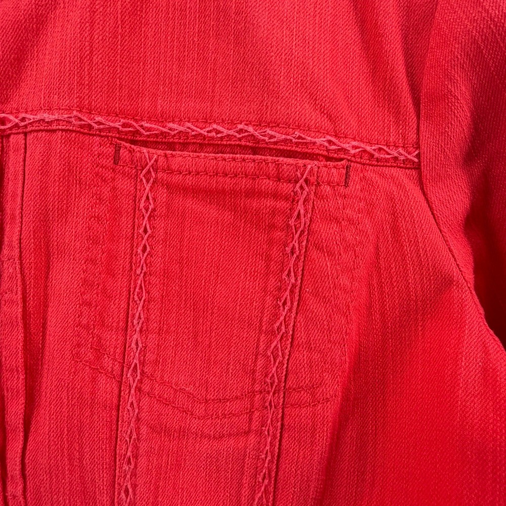 Chico's Women's Red Embellished Button Front Jacket and Tank Set - Picture 7 of 16